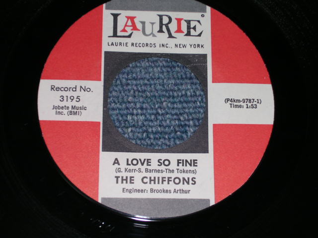 画像: THE CHIFFONS - A LOVE SO FINE ( MINT/MINT :  BEAUTIFUL CONDITION ) / 1963 US AMERICA  ORIGINAL Used 7" Single  