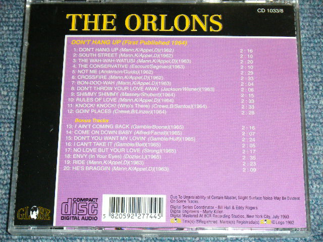 画像: THE ORLONS - DON'T HANG UP ( ORIGINAL ALBUM + BONUS TRACKS ) / 1993 US ORIGINAL Brand New CD  