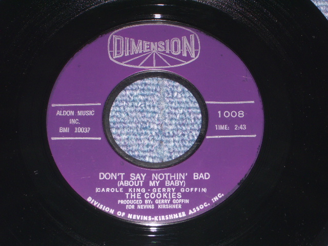 画像1: THE COOKIES - DON'T SAY NOTHIN' BAD ( Ex+++/Ex+++ )  / 1963 US AMERICA ORIGINAL Used 7" SINGLE 