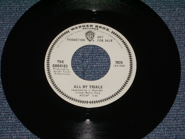画像: THE COOKIES - ALL MY TRAILS / 1967 US ORIGINAL White Label Promo 7" SINGLE With COMPANY SLEEVE 