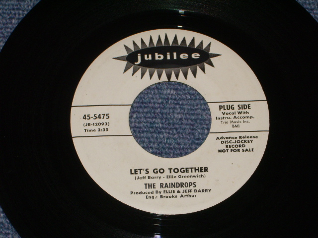 画像1: THE RAINDROPS - LET'S GO TOGETHER / 1964 US ORIGINAL WHITE LABEL PROMO 7" SINGLE  