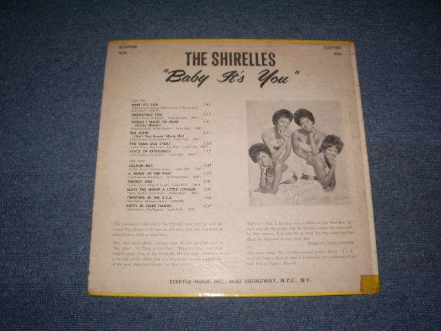 画像: THE SHIRELLES - BABY IT'S YOU ( Ex++/Ex++ ) / 1965 US AMERICA ORIGINAL STEREO Used LP 