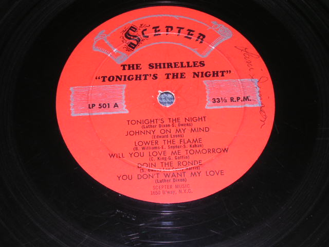 画像: THE SHIRELLES - TONIGHT'S THE NIGHT ( VG/VG+++ )  / 1962 US AMERICA ORIGINAL 1st PRESS MONO Used LP  