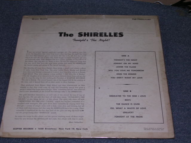 画像: THE SHIRELLES - TONIGHT'S THE NIGHT ( Ex-/VG+++ ) / 1962 US AMERICA ORIGINAL 2nd PRESS MONO LP 