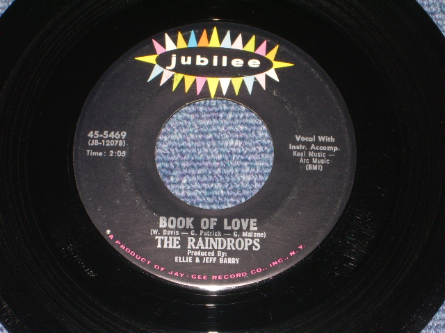 画像1: THE RAINDROPS - BOOK OF LOVE ( Ex+ Grade ) / 1964 US ORIGINAL 7" SINGLE  
