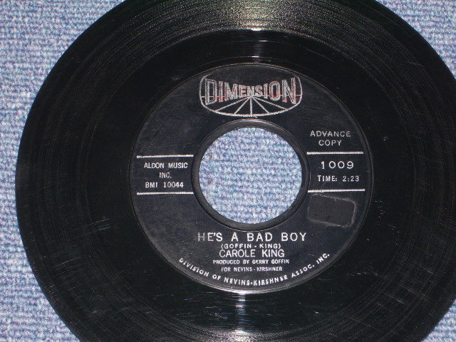 画像1: CAROLE KING - HE'S A BAD BOY / 1963 US ORIGINAL PROMO BLACK Label 7" SINGLE  