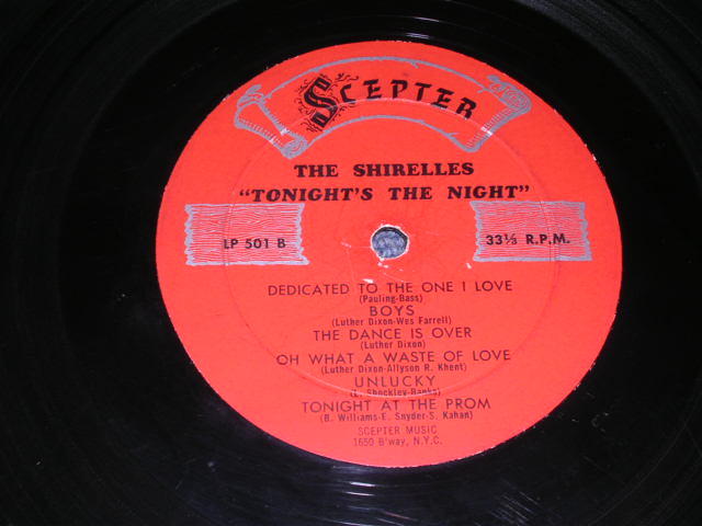 画像: THE SHIRELLES - TONIGHT'S THE NIGHT ( VG/VG+++ )  / 1962 US AMERICA ORIGINAL 1st PRESS MONO Used LP  