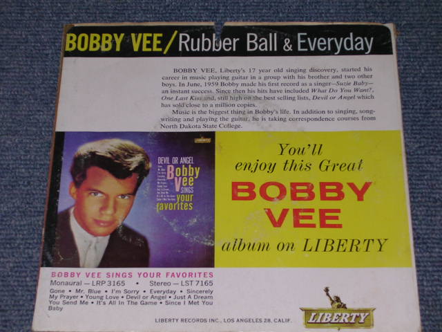 画像: BOBBY VEE - RUBBER BALL / 1960 US Original 7" Single With PICTURE SLEEVE 