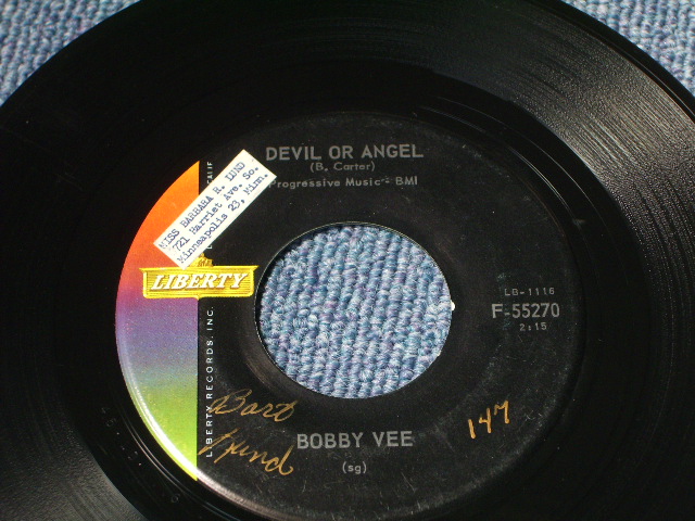 画像: BOBBY VEE - DEVIL OR ANGEL / 1960 US ORIGINAL 7"SINGLE With PICTURE SLEEVE 