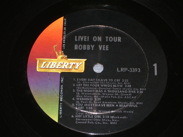 画像: BOBBY VEE - LIVE! ON TOUR / 1965 MONO US ORIGINAL LP  