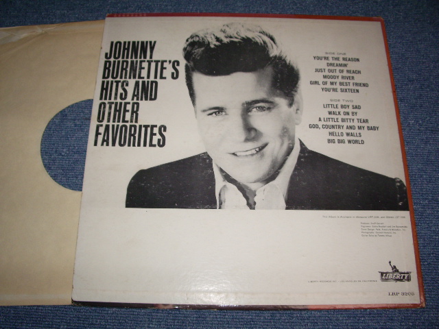 画像: JOHNNY BURNETTE - HITS&OTHER FAVORITES ( Ex+/Ex+ )  / 1962 US ORIGINAL mono LP  