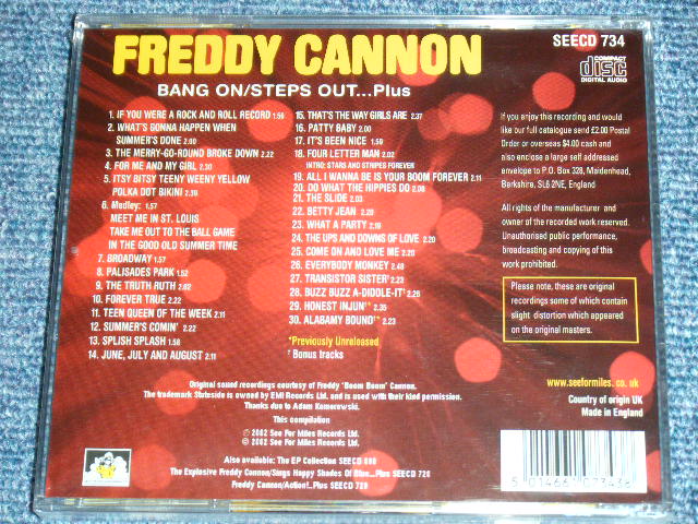 画像: FREDDY CANNON - BANG ON + STEPS ...PLUS ( 2 in 1 + Bonus) / 2002 UK ORIGINAL Brand New Sealed CD 