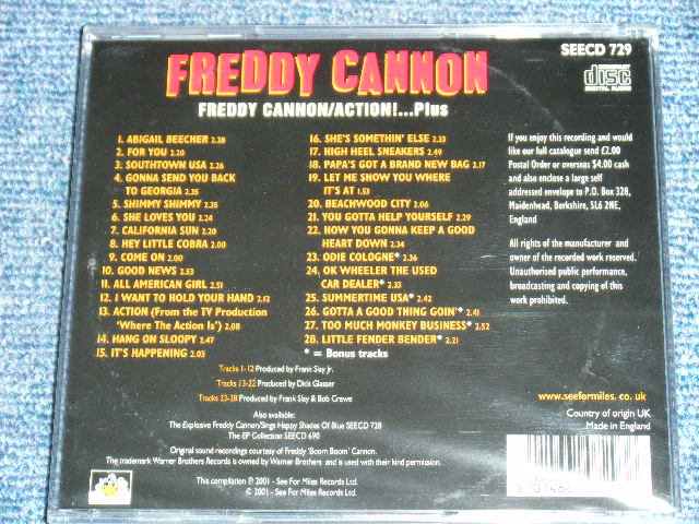 画像: FREDDY CANNON - FREDDY CANNON + ACTION ...PLUS ( 2 in 1 + Bonus) / 2001 UK ORIGINAL Brand New Sealed CD 