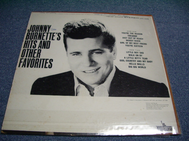 画像: JOHNNY BURNETTE - HITS&OTHER FAVORITES ( VG+++/Ex++ ) / 1962 US ORIGINAL Stereo LP  