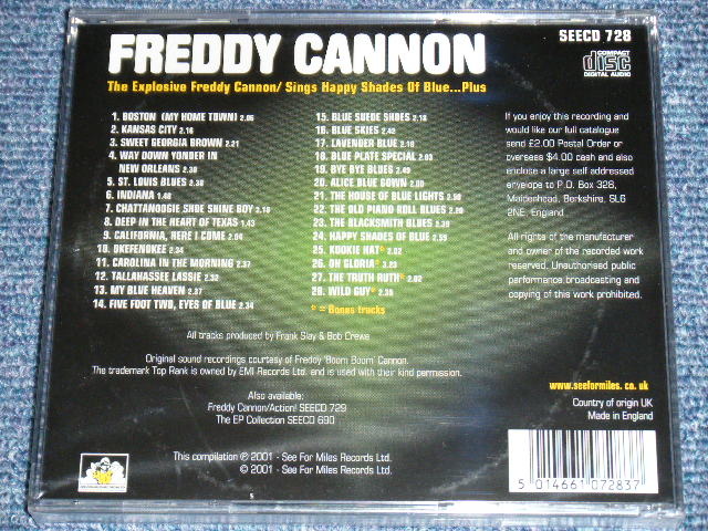 画像: FREDDY CANNON - THE EXPLOSIVE!+SINGS HAPPY SHADES OF BLUE ...PLUS ( 2 in 1 + Bonus) / 2001 UK ORIGINAL Brand New Sealed CD 