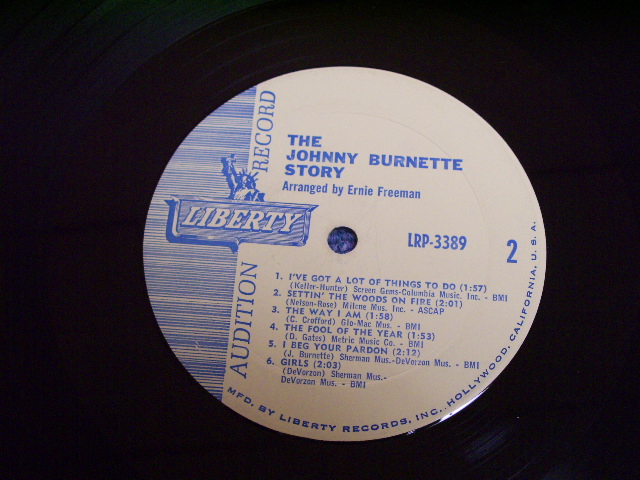 画像: JOHNNY BURNETTE - THE JOHNNY BURNETTE STORY / 1964 US ORIGINAL PROMO MONO US LP  