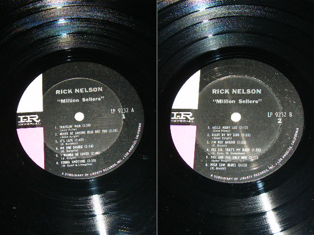 画像: RICKY NELSON - MILLION SELLERS ( 2nd Press Label : Ex++/Ex+++) / 1964 US 2nd Press Label MONO LP 