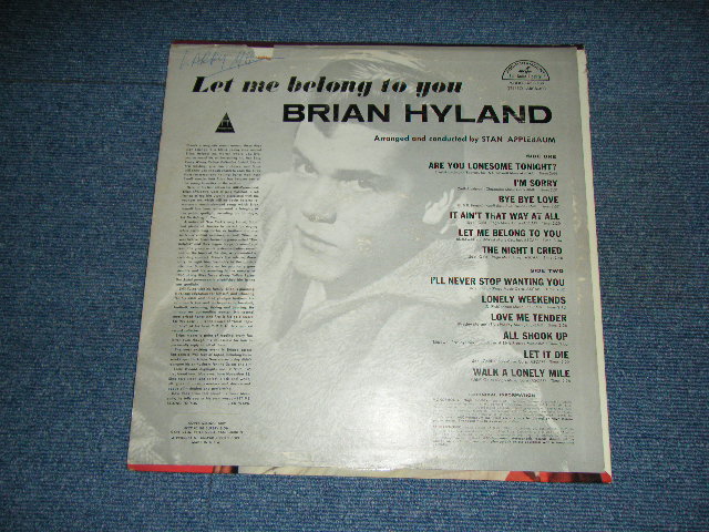 画像: BRIAN HYLAND - LET ME BELONG TO YOU ( Ex+,Ex/Ex+++ )  / 1961 US AMERICA ORIGINAL MONO Used LP  