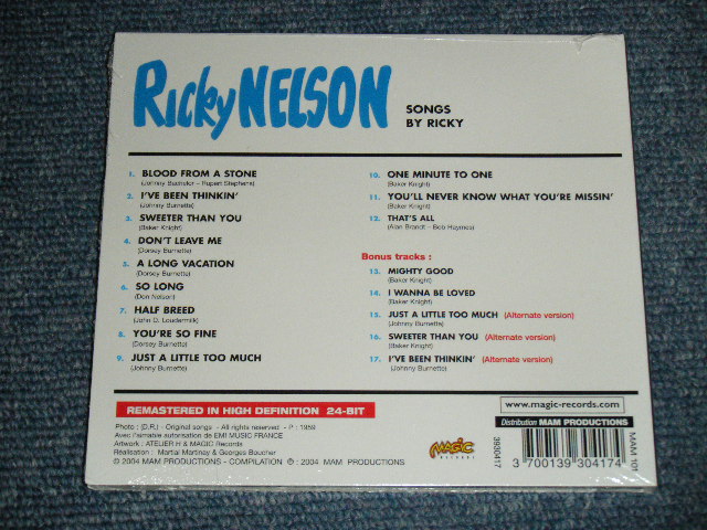 画像: RICKY NELSON - SONGS BY RICKY ( ORIGINAL ALBUM + Bonus ) / 2004 FRENCH DIGI-PACK Brand New SEALED CD 