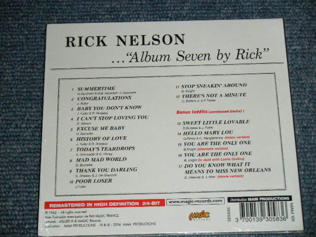 画像: RICKY NELSON - ALBUM SEVEN BY RICK ( ORIGINAL ALBUM + Bonus ) / 2006 FRENCH DIGI-PACK Brand New SEALED CD 