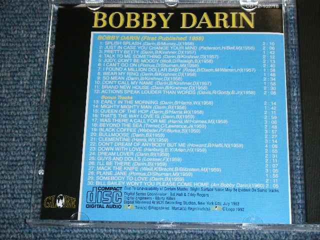 画像: BOBBY DARIN - BOBBY DARIN ( ORIGINAL ALBUM + BONUS TRACKS ) / 1993 US ORIGINAL Brand New CD  