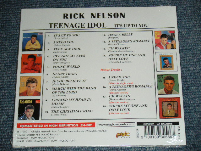 画像: RICKY NELSON - TEENAGE IDOL ( ORIGINAL ALBUM + Bonus ) / 2006 FRENCH DIGI-PACK Brand New SEALED CD 