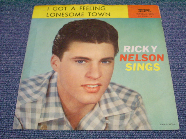 画像: RICKY NELSON - I GOT A FEELING / 1958 US ORIGINAL Used 7"SINGLE With PICTURE SLEEVE 