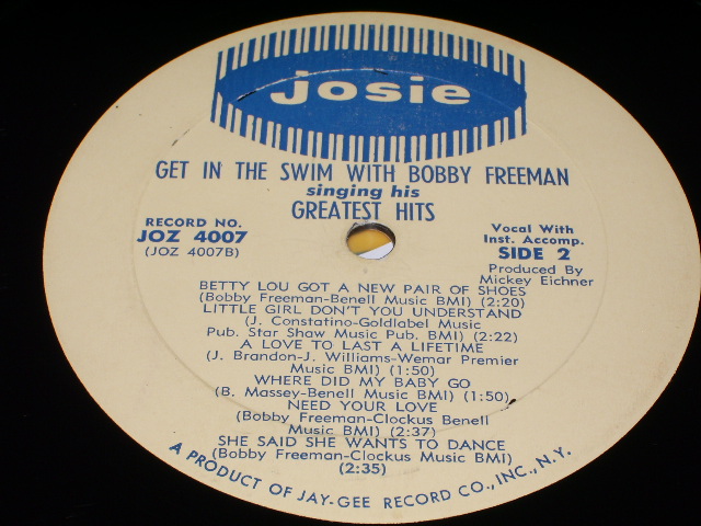 画像: BOBBY FREEMAN - GET IN THE SWIM WITH / 1965 MONO US ORIGINAL LP  