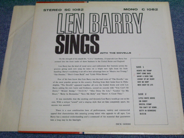 画像: LEN BARRY os THE DOVELLS - SINGS WITH THE DOVELLS/ 1965 US ORIGINAL MONO Used  LP 