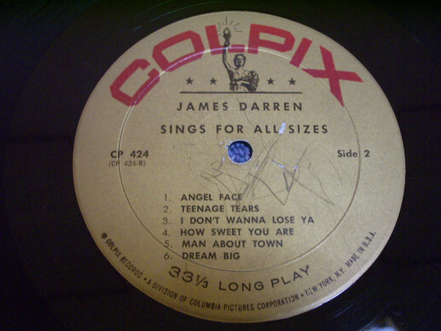 画像: JAMES DARREN - SINGS FOR ALL SIZES / 1960s MONO US ORIGINAL LP  