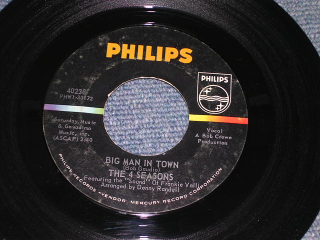 画像: THE 4 FOUR SEASONS - BIG MAN IN TOWN / 1964 US ORIGINAL 7" Single With PICTURE SLEEVE  