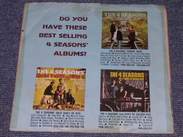 画像: THE 4 FOUR SEASONS - 'TILL IT TO THE RAIN / 1966 US ORIGINAL 7" Single With PICTURE SLEEVE  