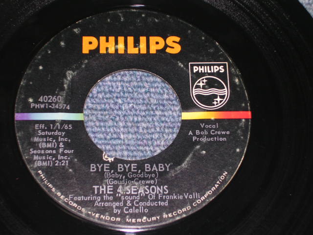 画像: THE 4 FOUR SEASONS -  BYE BYE BABY / 1965 US ORIGINAL 7" Single 