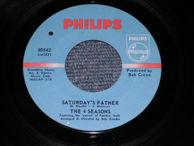 画像: THE 4 FOUR SEASONS  - SATURDAY'S FATHER / 1968 US ORIGINAL 7" Single With PICTURE SLEEVE  