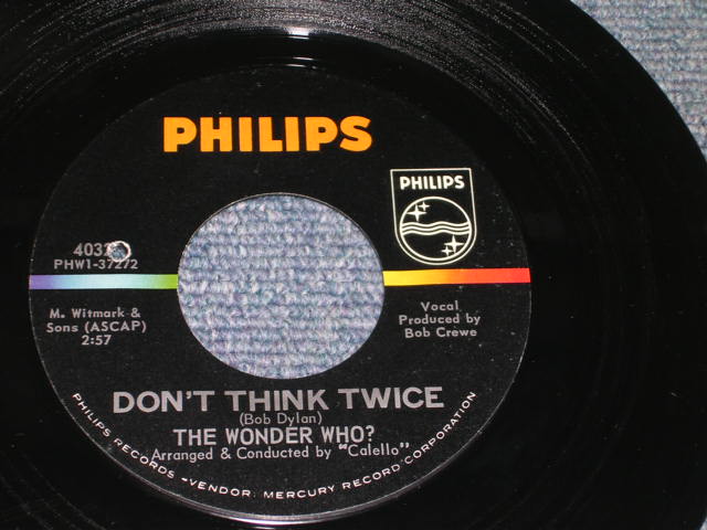 画像1: THE WONDER WHO? ( THE 4 FOUR SEASONS ) - DON'T THIN K TWICE / 1965 US ORIGINAL Used 7" Single 