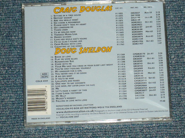 画像: CRAIG DOUGLAS & DOUG SHELDON - AT DECCA SINGLES COMPILATION 1958-63 / 2007 UK ORIGINAL Brand New SEALD CD  