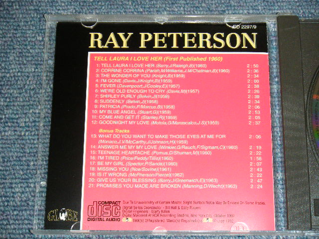 画像: RAY PETERSON - TELL LAULA I LOVE HER ( ORIGINAL ALBUM + BONUS TRACKS ) / 1992 US ORIGINAL Brand New CD  
