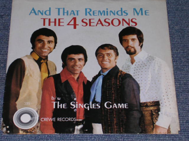 画像1: THE 4 FOUR SEASONS - AND THAT REMINDS ME ( Without SHADOW PS )/ 1969 US ORIGINAL 7" Single With PICTURE SLEEVE  