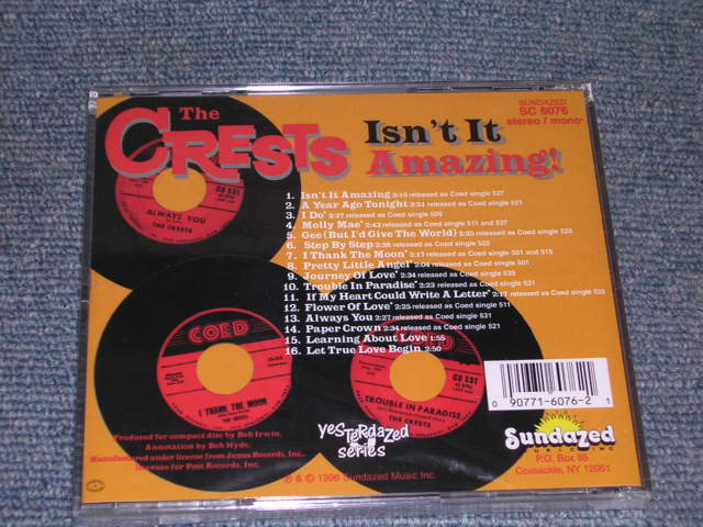 画像: THE CRESTS - ISN'T IT AMAZING CRESTS 16 FABULOUS SONGS / 1996 US SEALED CD  
