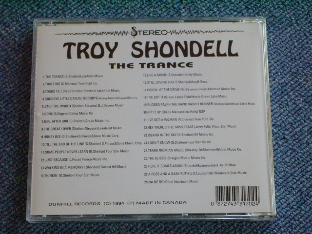 画像: TROY SHONDELL - THE TRANCE / 1994 CANADA BRAND NEW CD  