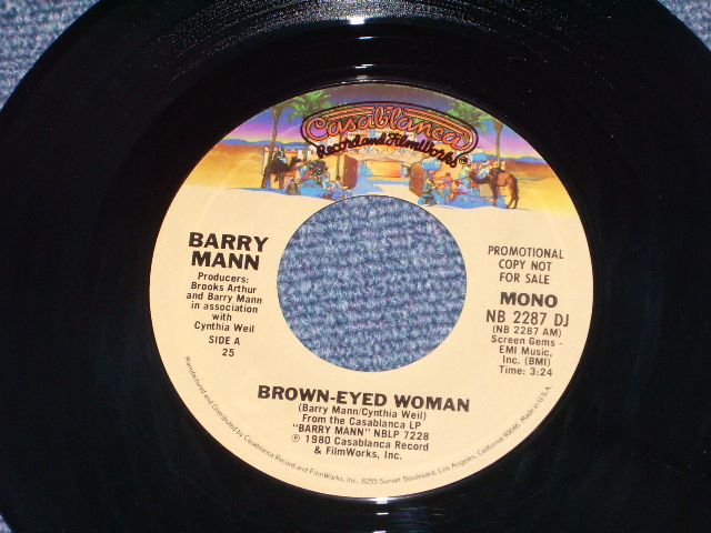 画像1: BARRY MANN - BROWN-EYED WOMAMN ( PROMO ONLY SAME FLIP MONO/STEREO ) / 1968 US ORIGINAL 7" SINGLE  