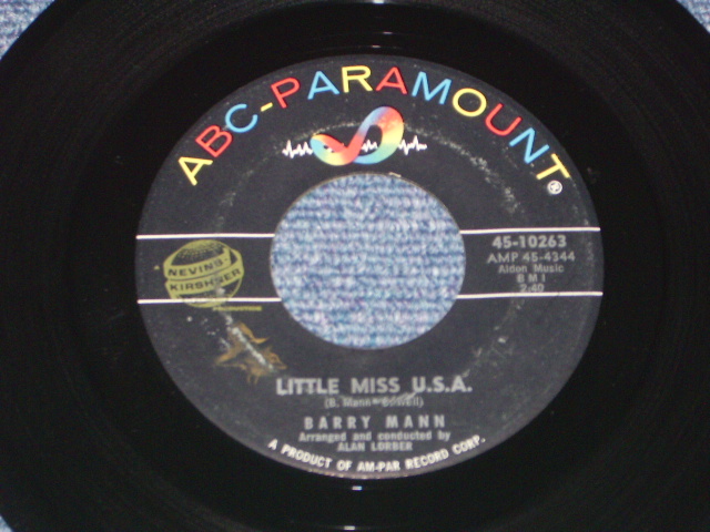 画像1: BARRY MANN - LITTLE U..S.A. / 1961 US ORIGINAL 7" SINGLE  
