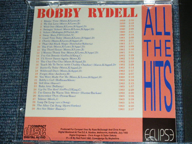 画像: BOBBY RYDELL - ALL THE HITS ( ORIGINAL ALBUM + BONUS TRACKS ) / 1993 US ORIGINAL Brand New CD  