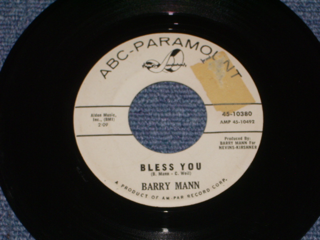 画像1: BARRY MANN - TEENAGE HAS-BEEN ( PROMO ) / 1962 US ORIGINAL WHITE LABEL PROMO 7" SINGLE 