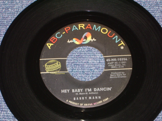 画像1: BARRY MANN - HEY BABY I'M DANCIN' ( Ex+/Ex+ ) / 1962 US ORIGINAL 7" SINGLE  