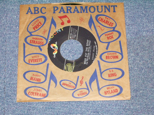 画像: BARRY MANN - WHO PUT THE BOMP / 1961 US ORIGINAL 7" SINGLE  
