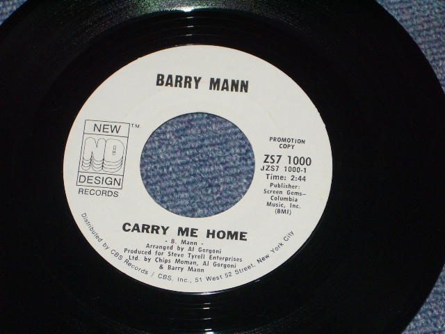 画像1: BARRY MANN - CARRY ME HOME ( PROMO ONLY SAME FLIP MONO/MONO ) / 1971 US ORIGINAL 7" SINGLE  
