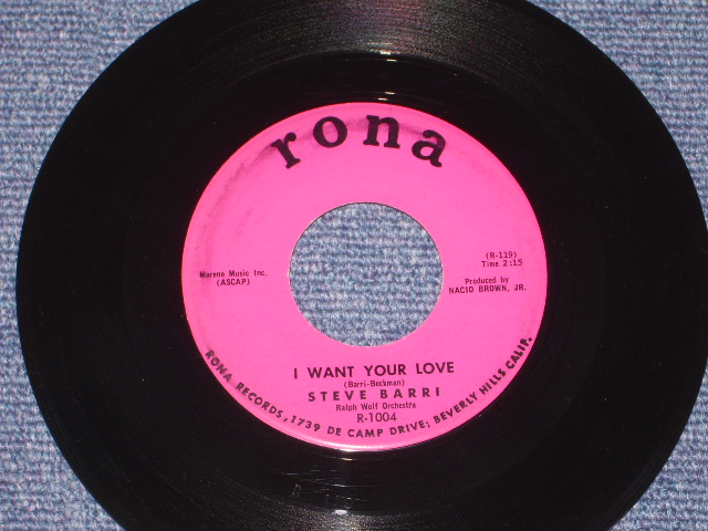 画像1: STEVE BARRI - I WANT YOUR LOVE / 1961 US ORIGINAL 7" SINGLE 