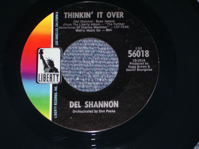 画像: DEL SHANNON - THINKIN' IT OVER / 1968 US ORIGINAL 7" SINGLE With Picture Sleeve  