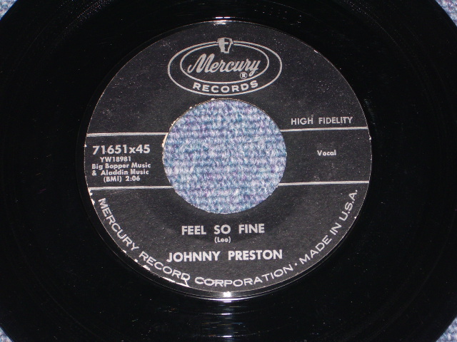 画像1: JOHNNY PRESTON - FEEL SO FINE ( MINT-) / 1960 US ORIGINAL 7" SINGLE  